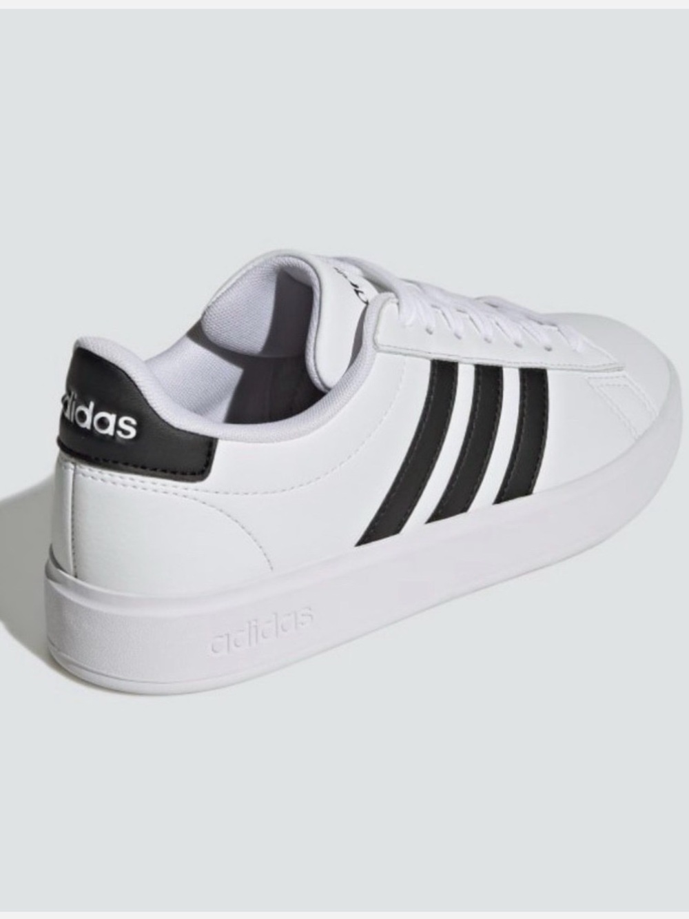 Adidas White Low-Top Sneakers with Black Three-Stripes | Size 8 US - Picture 3 of 12